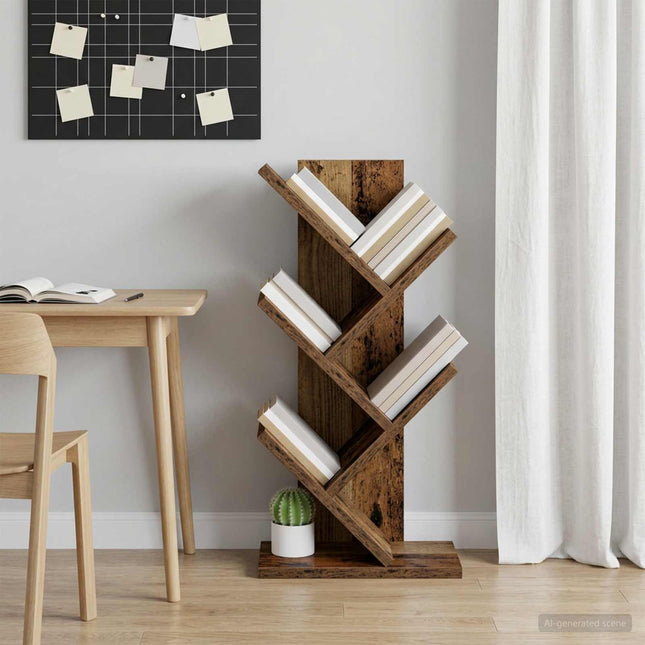 Træ Bogreol 4-Plan 30 x 18 x 60 cm Konstrueret træ Gammelt træ