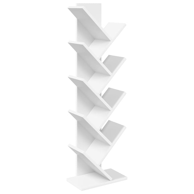 Træbogreol 6-niveauer 30 x 18 x 100 cm Konstrueret træ Hvid