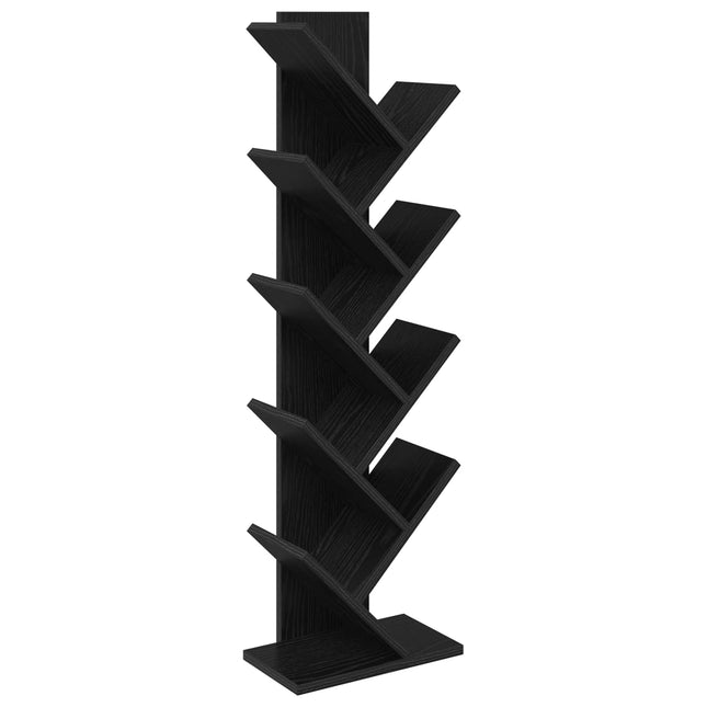 Træbogreol 6-etager 30 x 18 x 100 cm Konstrueret træ Sort eg