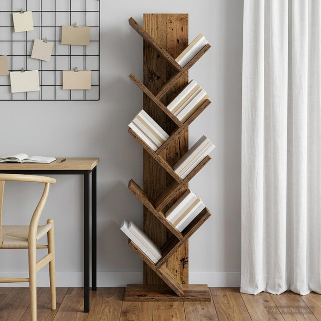 Træbogreol 6-tier 30 x 18 x 100 cm Konstrueret træ Gammelt træ