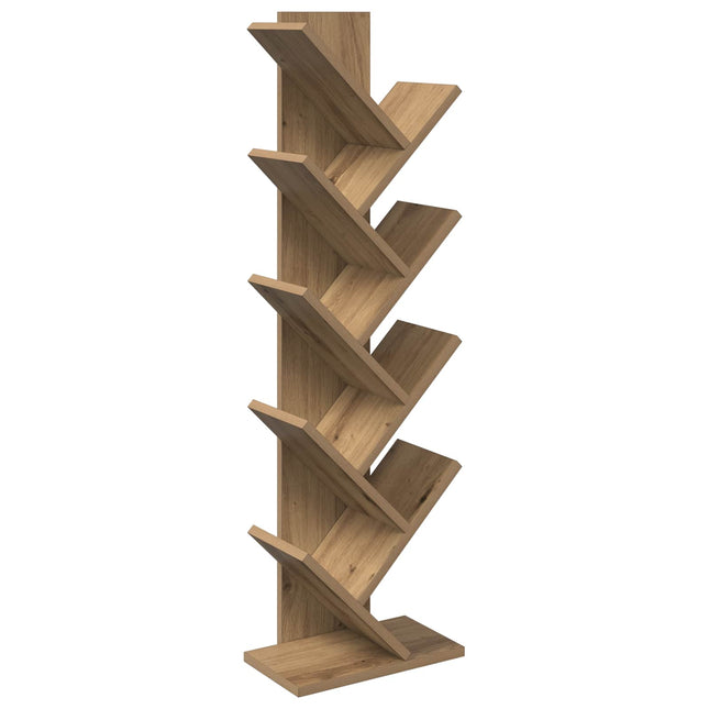 Træ Bogreol 6-Skabs 30 x 18 x 100 cm Konstrueret træ Artisan-eg