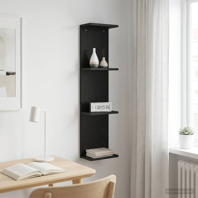 Væghylde Sort eg 25 x 15 x 100 cm Konstrueret træ