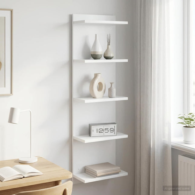 Væghylde Hvid 30 x 15 x 100 cm Konstrueret træ