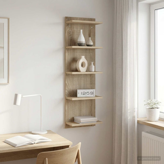 Væghylde Sonoma-eg 30 x 15 x 100 cm Konstrueret træ