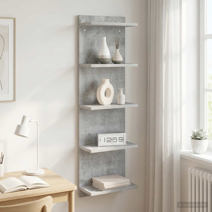 Væghylde Betongrå 30 x 15 x 100 cm Konstrueret træ