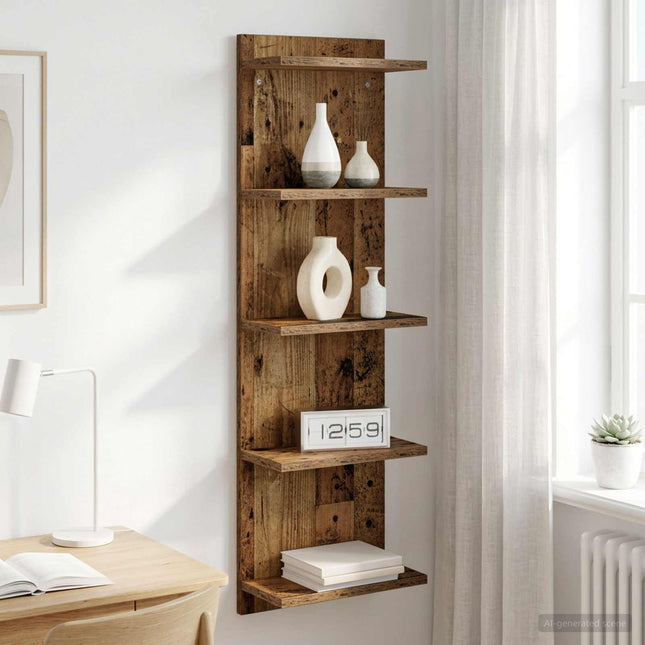Væghylde Gammelt træ 30 x 15 x 100 cm Konstrueret træ
