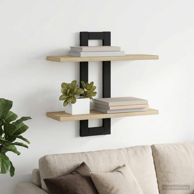 Svævehylder Sonoma-eg 40 x 15 x 40 cm Konstrueret træ