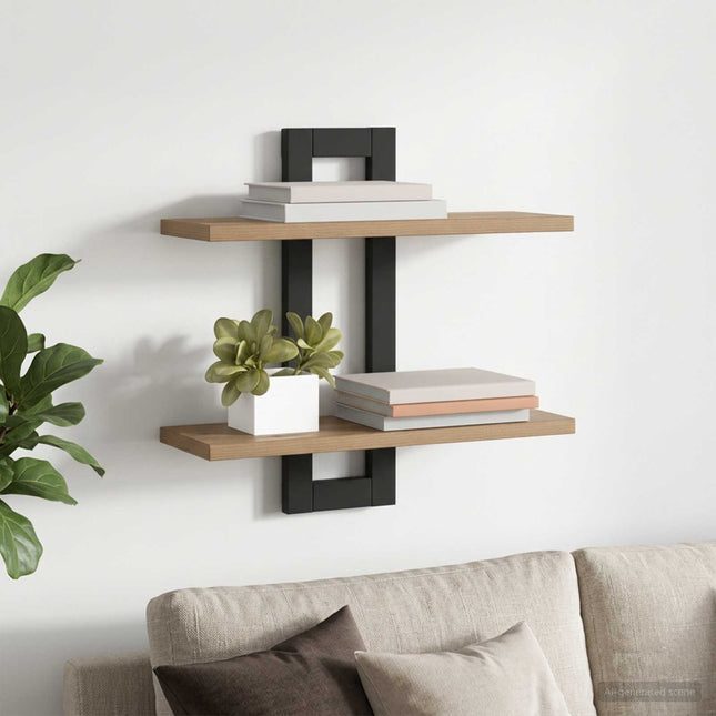 Svævehylder Artisan-eg 40 x 15 x 40 cm Konstrueret træ