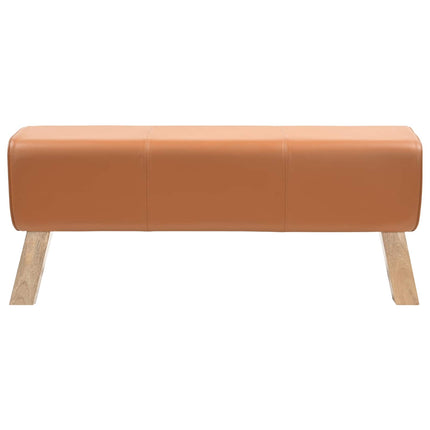 bænk 110 x 30 x 45 cm Ægte Læder Brun