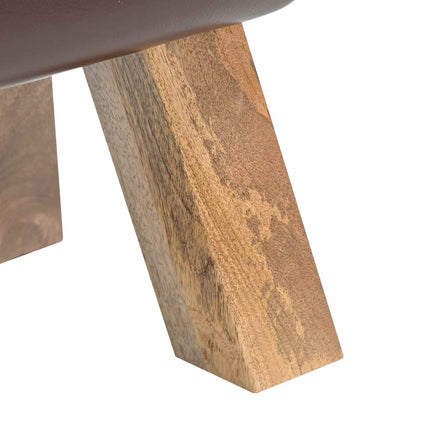 bænk 110 x 30 x 45 cm Ægte Læder Mørk Brun