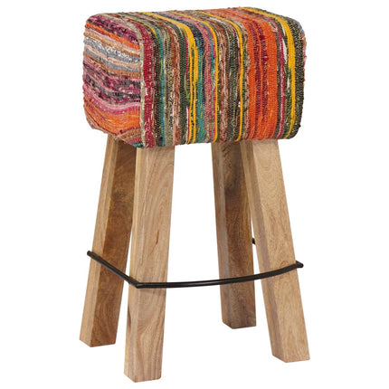 Barstol 2 stk. Flerfarvet 44 x 33 x 74 cm Ægte Læder