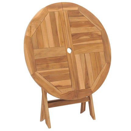 Sammenklappeligt havebord Naturfarvet Ø 90 x 75 cm