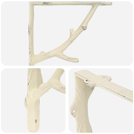 Væghyldebeslag 2 stk. Antik hvid 10 x 10 x 3 cm Stål