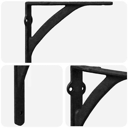 Væghylde beslag 12 stk. Sort 10 x 10 x 3 cm Stål