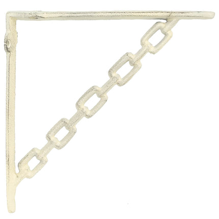 Væghylde beslag 12 stk. Antik hvid 10,5 x 10,5 x 3 cm Stål
