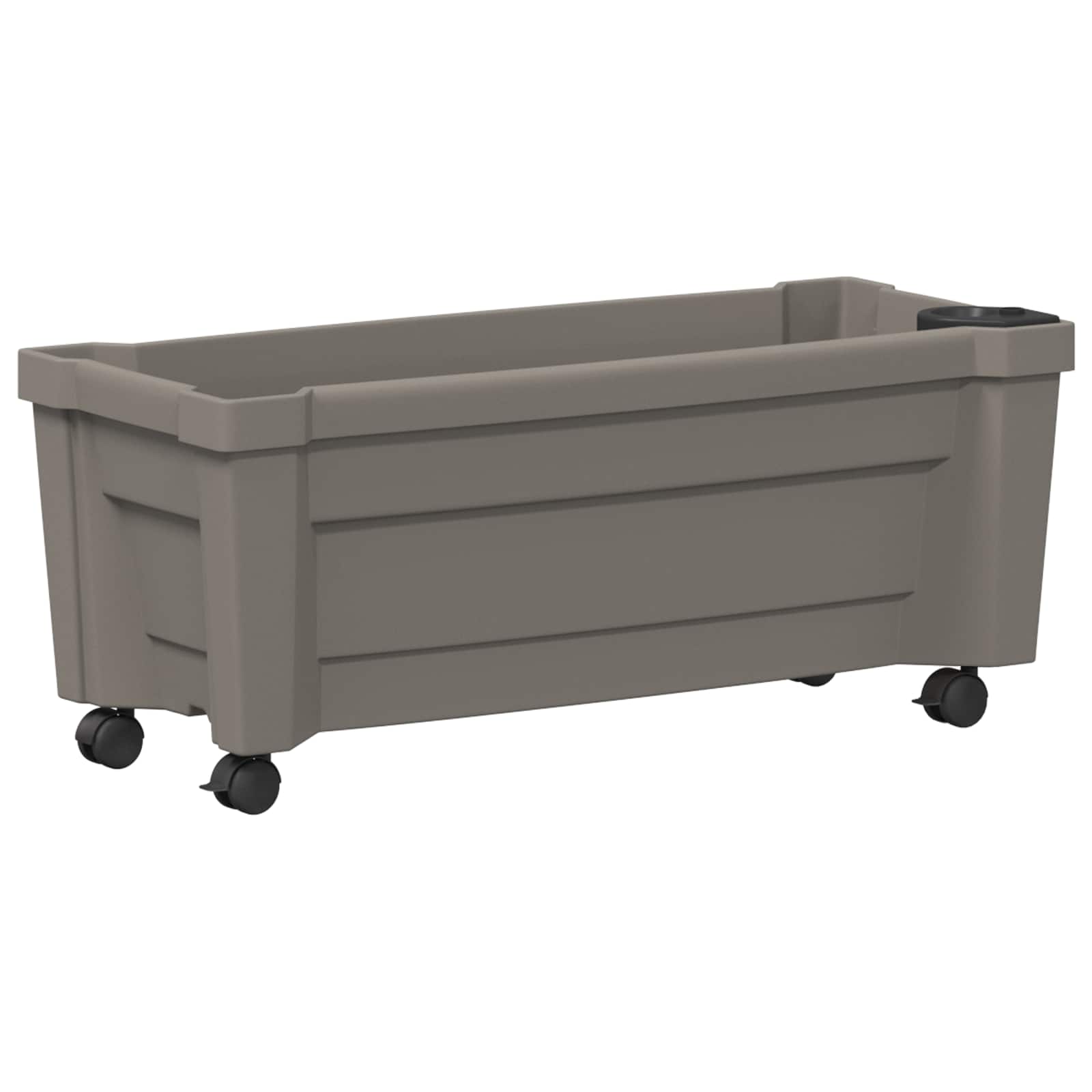 Plantekasse med hjul - grå 79 × 35 × 33 cm, PP, med vandingssystem