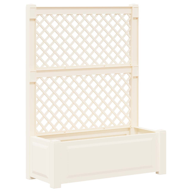 Stor blomsterkasse med espalier Hvid 99,5 x 43 x 133,5 cm PP