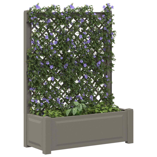 Stor blomsterkasse med espalier Grå 99,5 x 43 x 133,5 cm PP