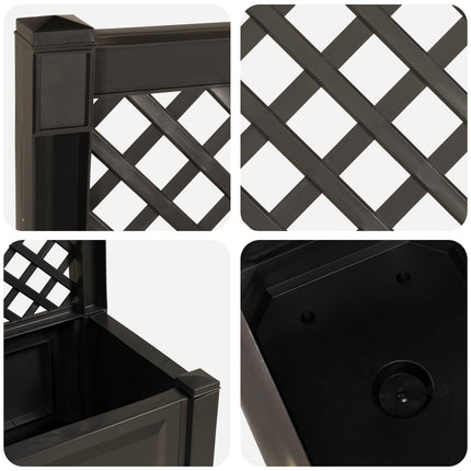 Stor blomsterkasse med espalier Antracit 99,5 x 43 x 133,5 cm