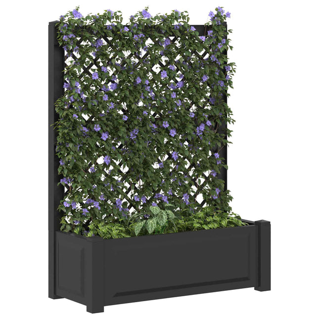 Stor blomsterkasse med espalier Antracit 99,5 x 43 x 133,5 cm