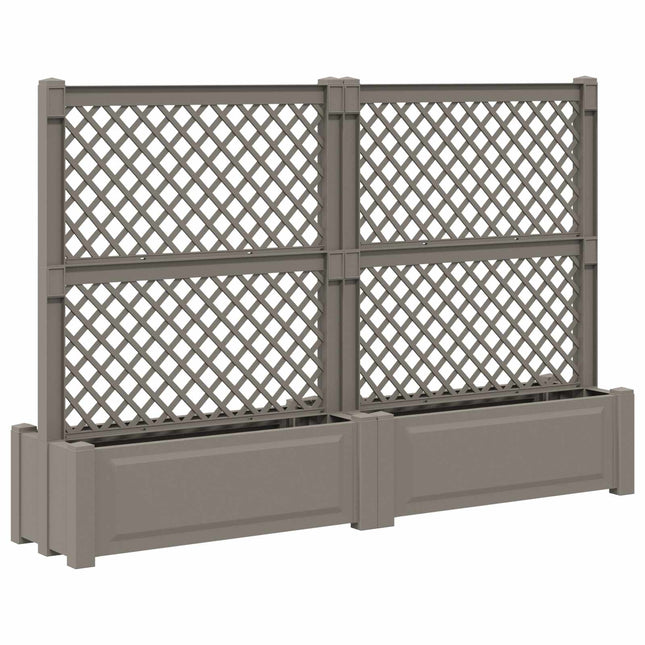 Stor krukke med trellis 2 pcs Grå 200 x 43 x 133,5 cm PP