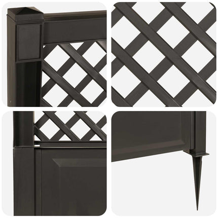 Trellis med Spids Antracit 43 x 6 x 165 cm PP