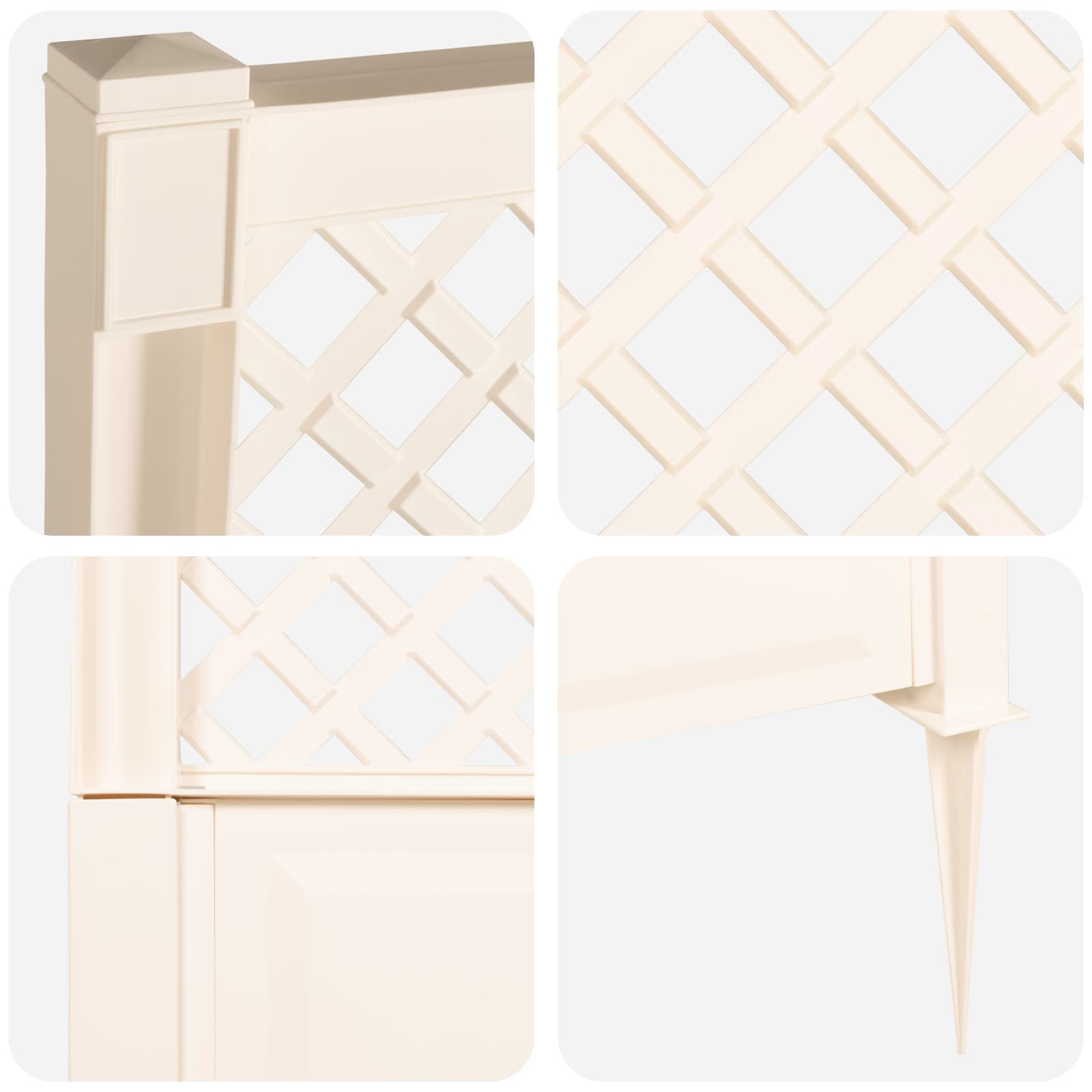 Trellis med Spids Hvid 99 x 6 x 165 cm PP