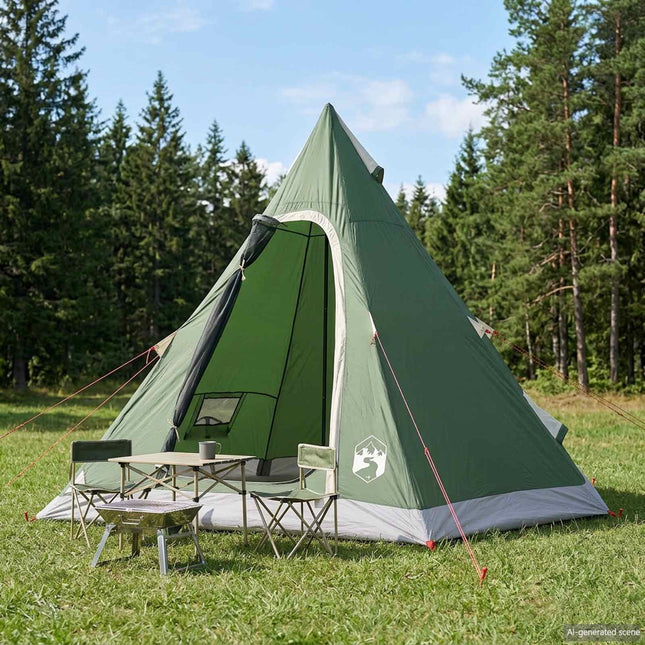Tipi Tent Water-Resistant 3-personers Grøn