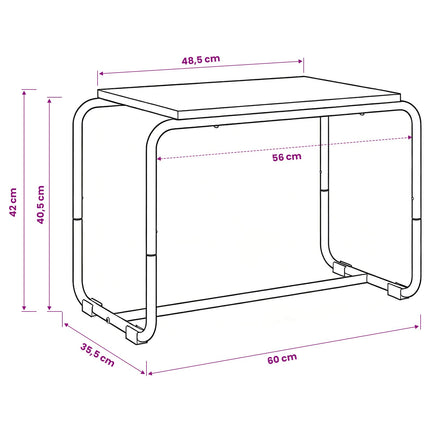 TV-bord 60 x 35,5 x 42 cm Artisan-eg Konstrueret træ