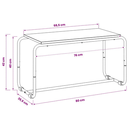 TV-bord 80 x 35,5 x 42 cm Grå Sonoma Konstrueret træ