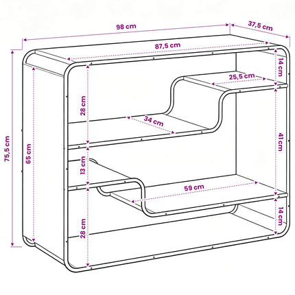 Skænk Artisan-eg 98 x 37.5 x 75.5 cm Konstrueret træ