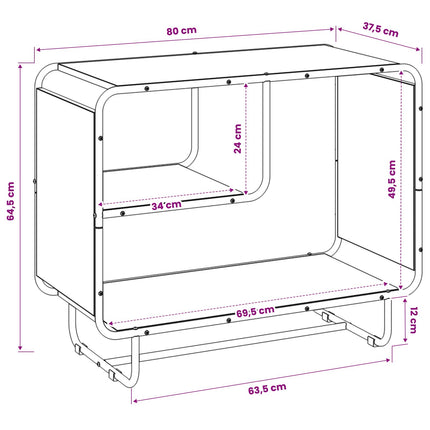 Skænk Sonoma-eg 80 x 37.5 x 64.5 cm Konstrueret træ