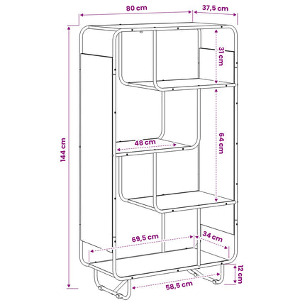 Highboard Røget eg 80 x 37,5 x 144 cm Konstrueret træ