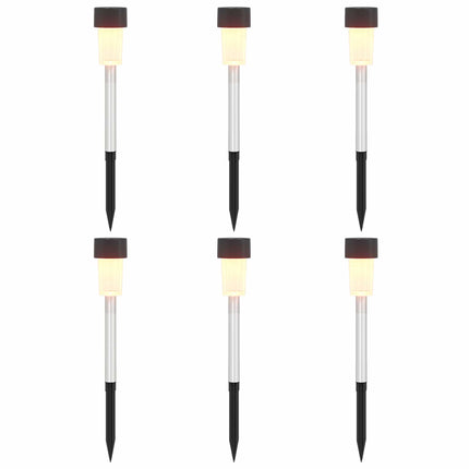 Udendørs sollys med jordspyd 6 pcs Varm hvid 29,5 cm
