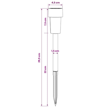 Udendørs sollys med jordspyd 12 pcs Varm hvid 29,5 cm