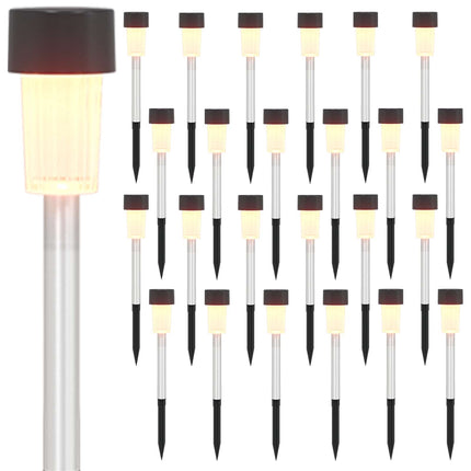 Udendørs sollys med jordspyd 24 pcs Varm hvid 29,5 cm