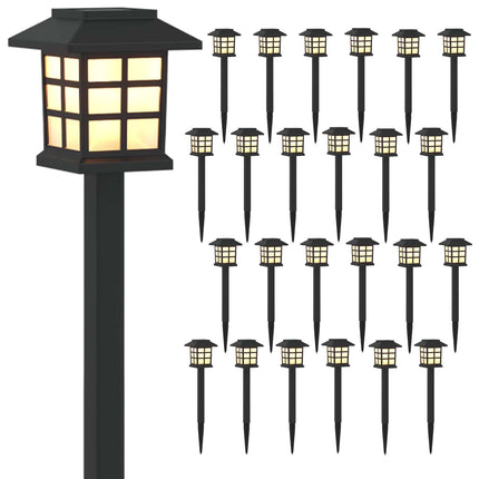 Udendørs sollys med jordspyd 24 pcs Varm hvid 38,5 cm PP