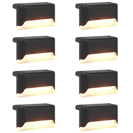 Udendørs sollys med jordspyd 8 pcs Varm hvid 4,5 cm ABS og PS