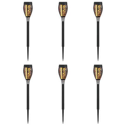 Udendørs sollys med jordspyd 6 pcs Varm hvid 47,5 cm ABS