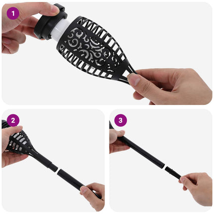 Udendørs sollys med jordspyd 6 pcs Varm hvid 47,5 cm ABS