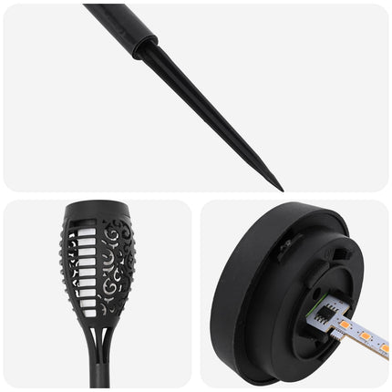 Udendørs sollys med jordspyd 12 pcs Varm hvid 47,5 cm ABS