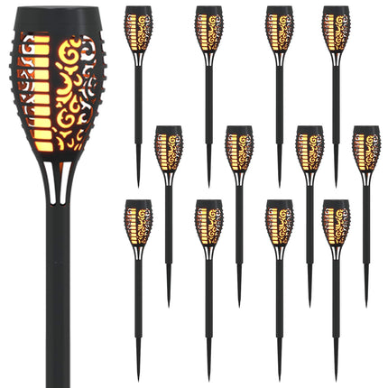 Udendørs sollys med jordspyd 12 pcs Varm hvid 47,5 cm ABS