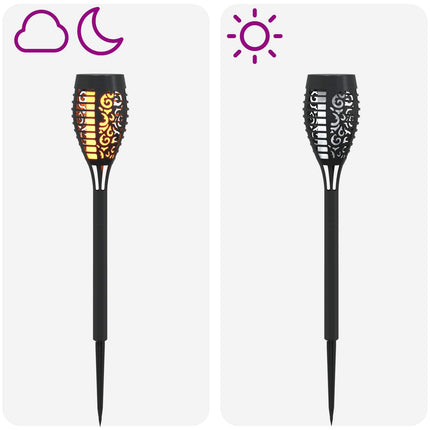 Udendørs sollys med jordspyd 12 pcs Varm hvid 47,5 cm ABS