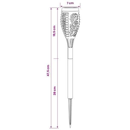 Udendørs sollys med jordspyd 12 pcs Varm hvid 47,5 cm ABS