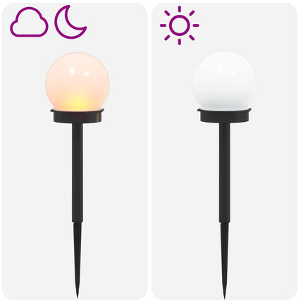 Udendørs sollys med jordspyd 4 pcs Varm hvid 38,5 cm ABS