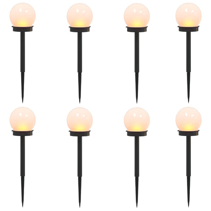 Udendørs sollys med jordspyd 8 pcs Varm hvid 38,5 cm ABS