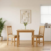Spisestuestol VENLO 2 pcs Massivt Eg Træ Beige 45 x 53 x 92 cm