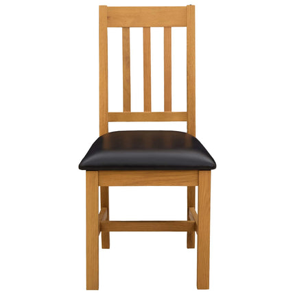 Spisestuestol VENLO 2 stk. Massivt Eg Træ Sort 45 x 53 x 92 cm