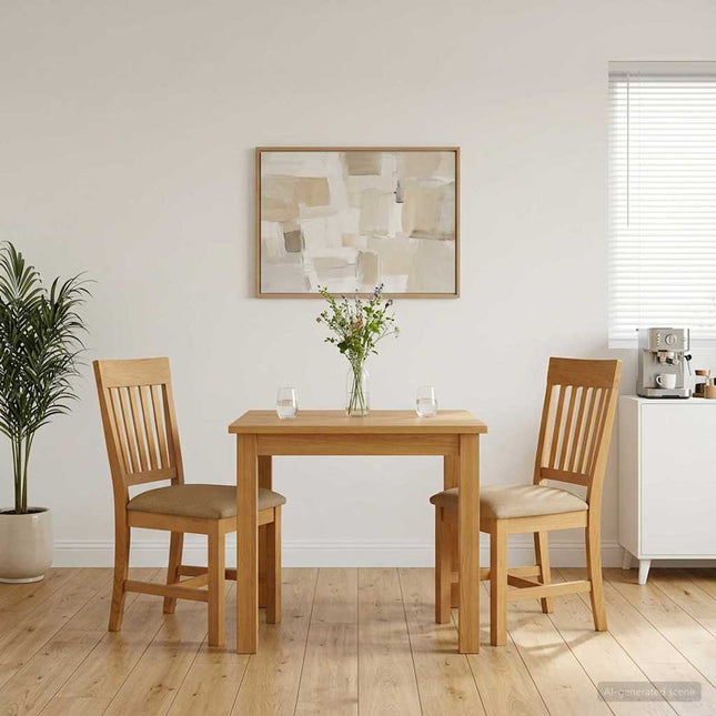 Spisestuestol 2 pcs Massivt Eg Træ Beige 45 x 59 x 92 cm
