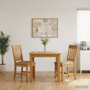 Spisestuestol 2 pcs Massivt Eg Træ Beige 45 x 59 x 92 cm